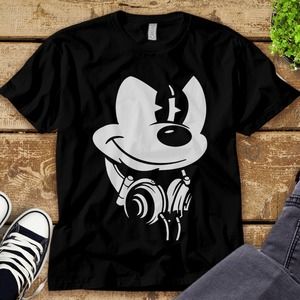 Disney Mickey Mouse Headphones T-Shirt Unisex Tee Adult T-shirt Kid Shirt